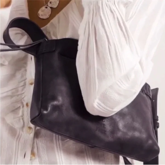 NWT We The Free Calla Sling Black Soft Leather Crossbody Black